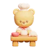 Cute Bear Baking Dessert