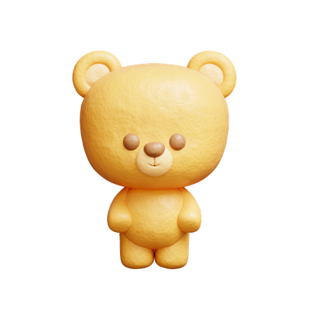 Cute Bear Character  3D Icon