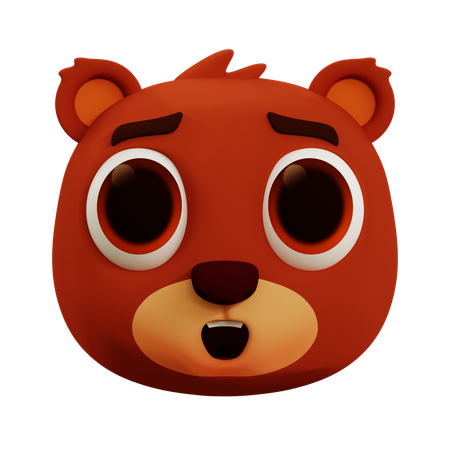 Cute Bear Happy Emoji  3D Icon