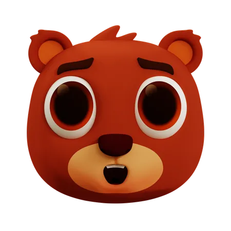 Cute Bear Happy Emoji  3D Icon