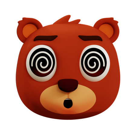 Cute Bear Is Dizzy Emoji  3D Icon