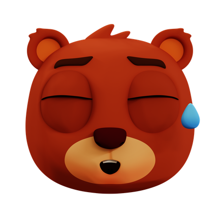 Cute Bear Laughing Emoji  3D Icon