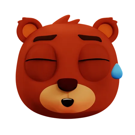 Cute Bear Laughing Emoji  3D Icon