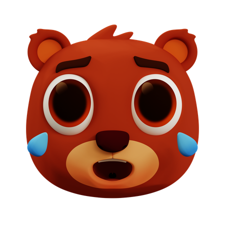 Cute Bear Laughing Out Loud Emoji  3D Icon