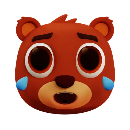 Cute Bear Laughing Out Loud Emoji  3D Icon