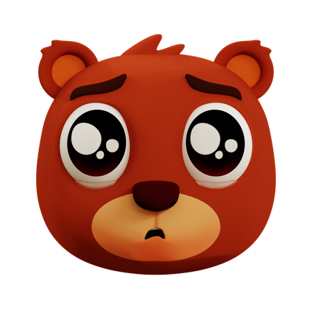 Cute Bear Sad Emoji  3D Icon