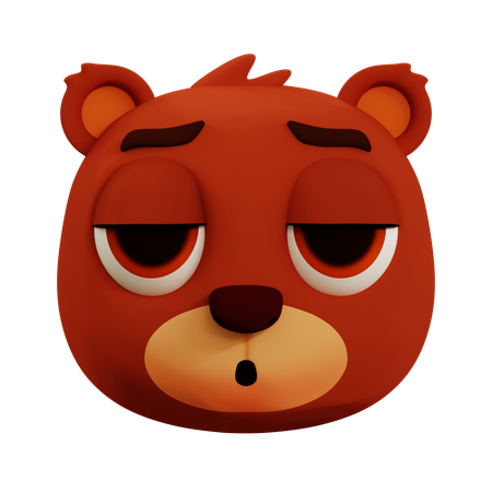 Cute Bear Sleepy Emoji  3D Icon