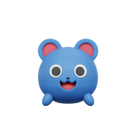 Cute Bear Smiling  3D Icon
