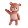 cute bear waving hand emoji 3d