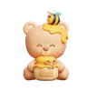 Cute Bear With Honey Jar