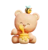 Cute Bear With Honey Jar