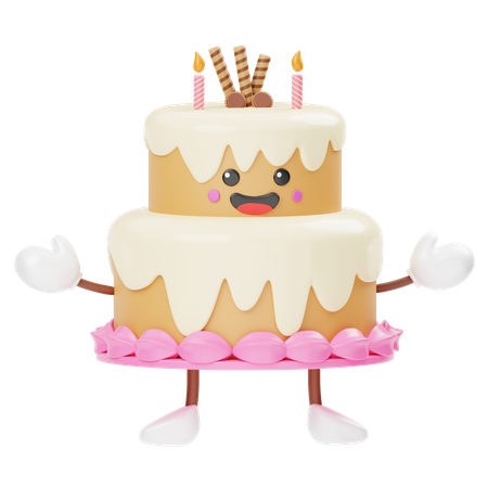 Cute Birthday Cake  3D Icon