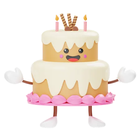 Cute Birthday Cake  3D Icon