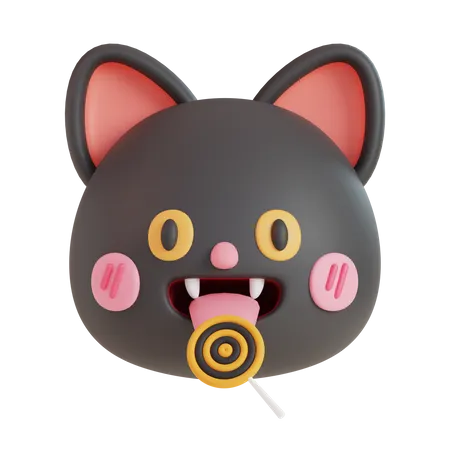 Cute Black Cat  3D Icon