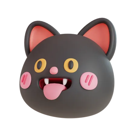 Cute Black Cat  3D Icon