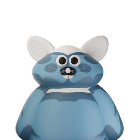 Cute Blue Mouse  3D Icon