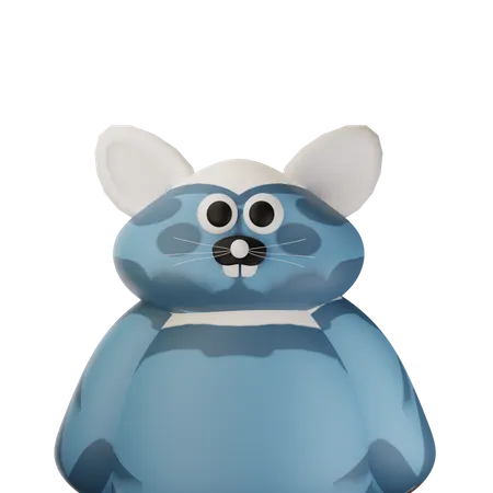 Cute Blue Mouse  3D Icon