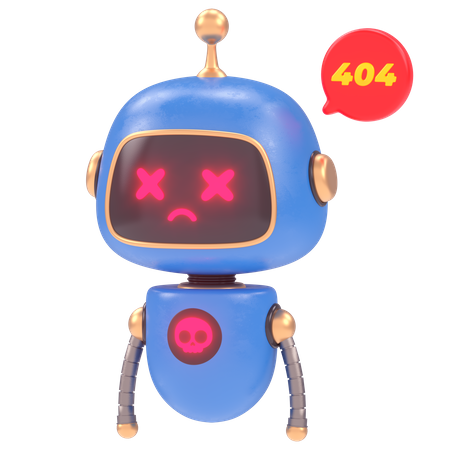 Cute Bot Out of Service 3D Illustration