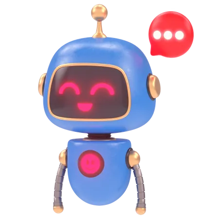 Cute Bot Chatting  3D Illustration
