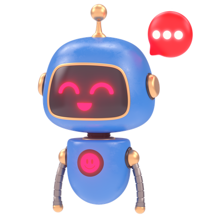 Cute Bot Chatting  3D Illustration