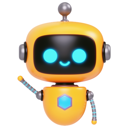Cute Bot Greeting  3D Icon