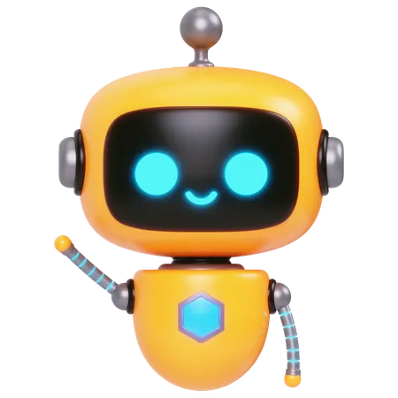 Cute Bot Greeting  3D Icon