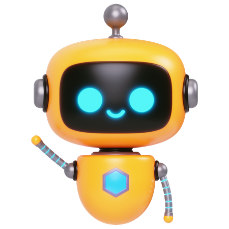 Cute Bot Greeting  3D Icon