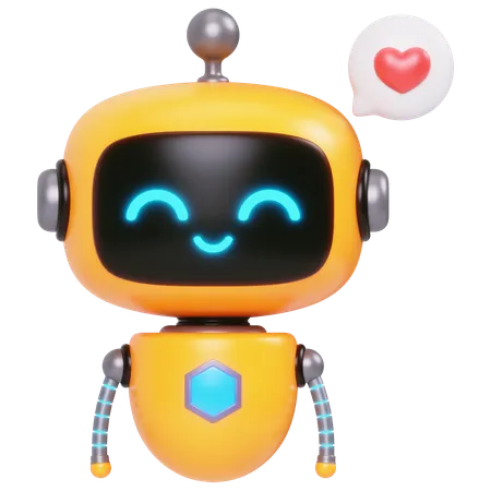 Cute Bot  Notification  3D Icon