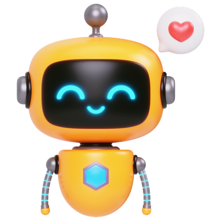 Cute Bot  Notification  3D Icon