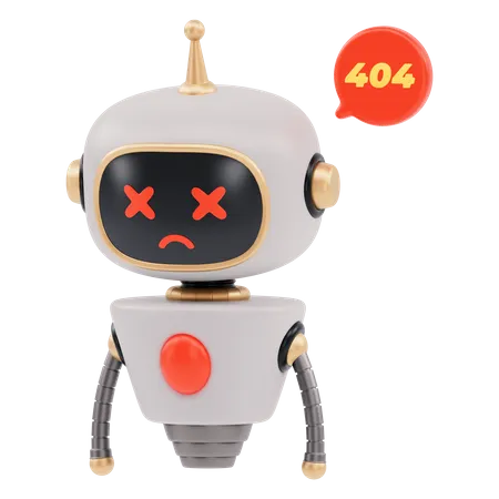 Cute Bot Out Of Service  3D Illustration