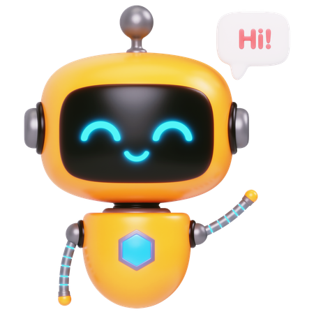 Cute Bot Saying Hi  3D Icon