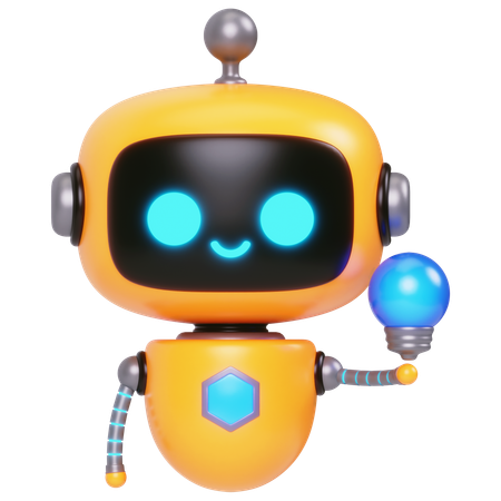 Cute BotGetting an Idea  3D Icon