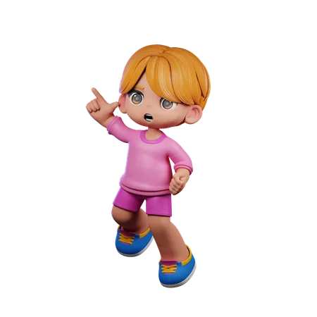 Cute Boy Doing Happy Jumping  3D Illustration