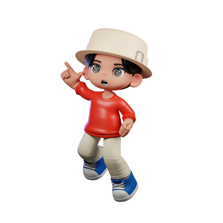 Cute Boy Doing Happy Jumping  3D Illustration