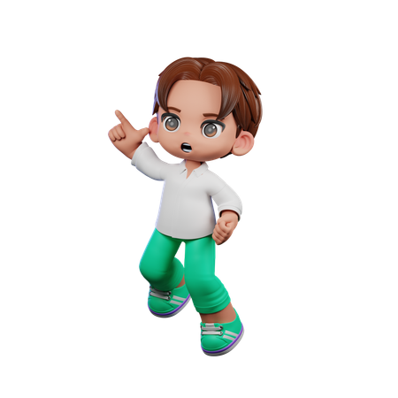 Cute Boy Doing Happy Jumping  3D Illustration