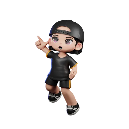 Cute Boy Doing Happy Jumping  3D Illustration