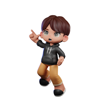 Cute Boy Doing Happy Jumping  3D Illustration