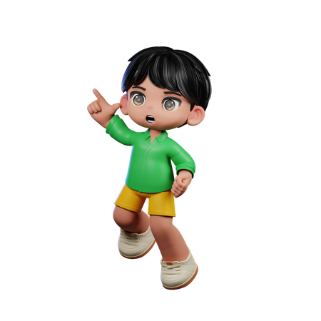 Cute Boy Doing Happy Jumping  3D Illustration