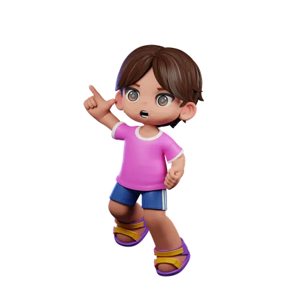 Cute Boy Doing Happy Jumping  3D Illustration