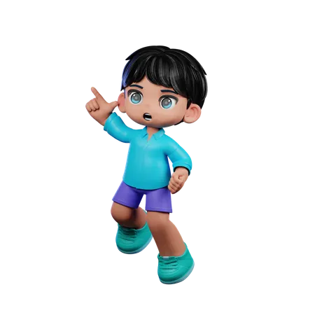 Cute Boy Doing Happy Jumping  3D Illustration