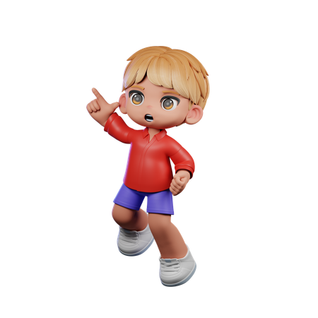 Cute Boy Doing Happy Jumping  3D Illustration