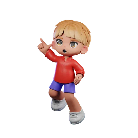 Cute Boy Doing Happy Jumping  3D Illustration