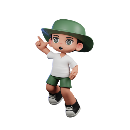 Cute Boy Doing Happy Jumping Pose  3D Illustration