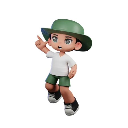 Cute Boy Doing Happy Jumping Pose  3D Illustration