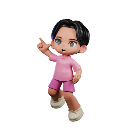 Cute Boy Doing Happy Jumping Pose  3D Illustration