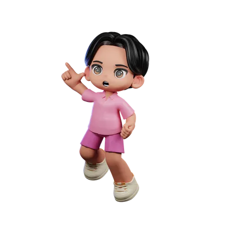 Cute Boy Doing Happy Jumping Pose  3D Illustration