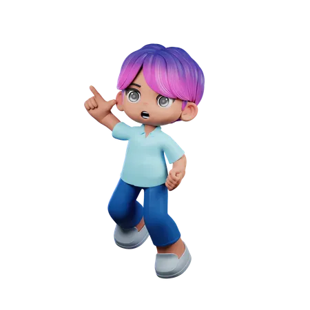 Cute Boy Doing Happy Jumping Pose  3D Illustration