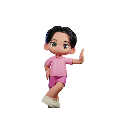Cute Boy Giving Acting Cool Pose  3D Illustration