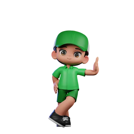 Cute Boy Giving Acting Cool Pose  3D Illustration