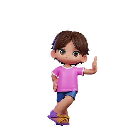 Cute Boy Giving Acting Cool Pose  3D Illustration